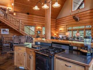 Step into rustic elegance with this stunning log cabin.