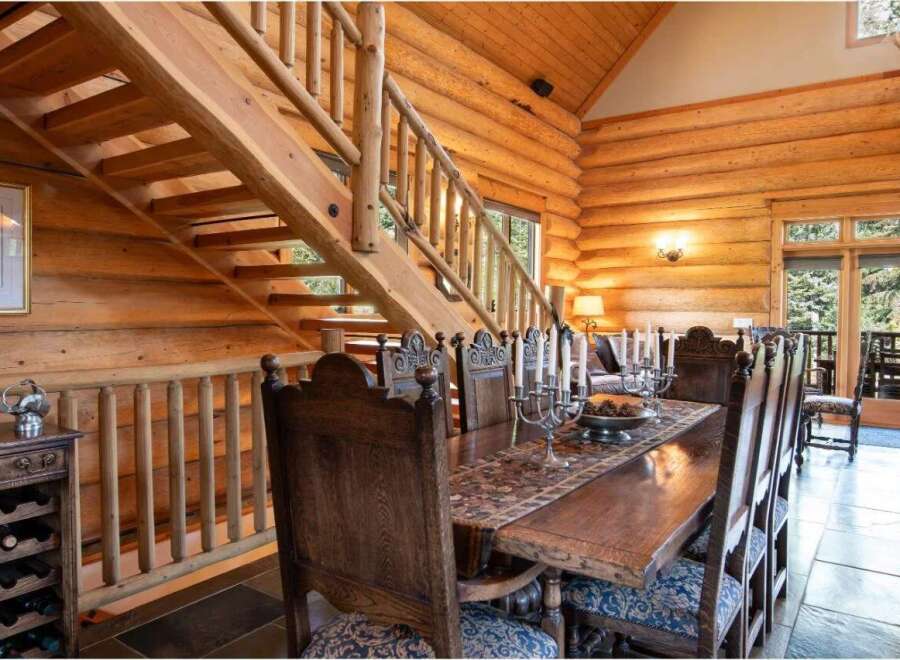 Step into rustic elegance with this stunning log cabin home.