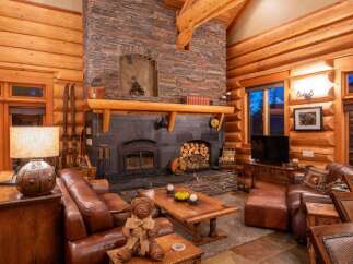 Experience rustic luxury in this stunning log cabin.