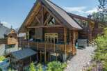 Discover the charm of this stunning log cabin, a perfect blend of rustic elegance and modern comfort.