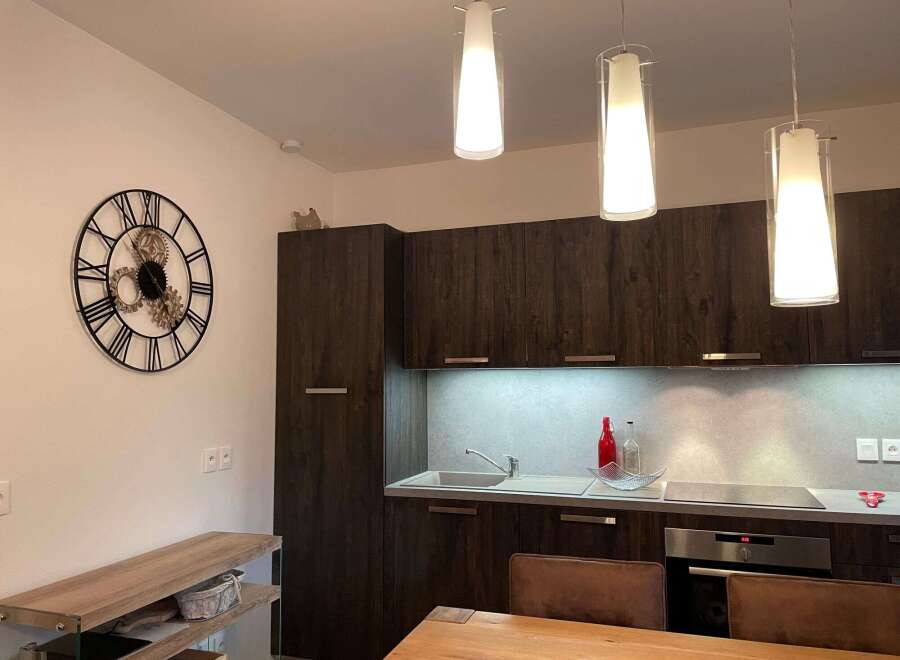 Modern kitchen with sleek design.