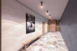 This stunning hallway features a modern design with a touch of nature.