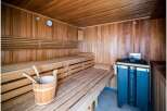 Step into relaxation in this beautiful sauna.