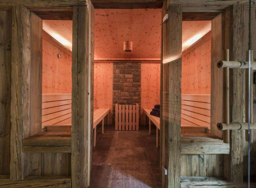 Experience ultimate relaxation in this luxurious sauna.