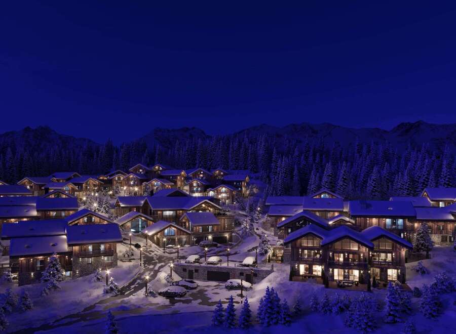 Experience the ultimate winter escape in this stunning chalet village nestled in the mountains.