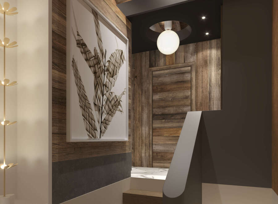 This stunning property boasts a unique blend of modern and rustic design elements.