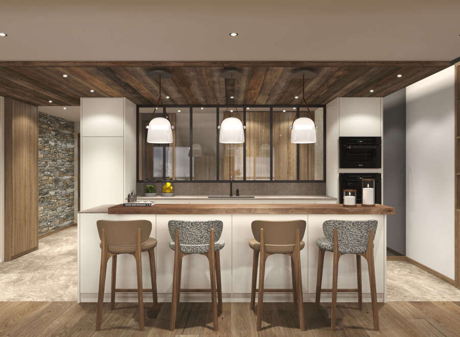 Experience modern luxury in this stunning kitchen.