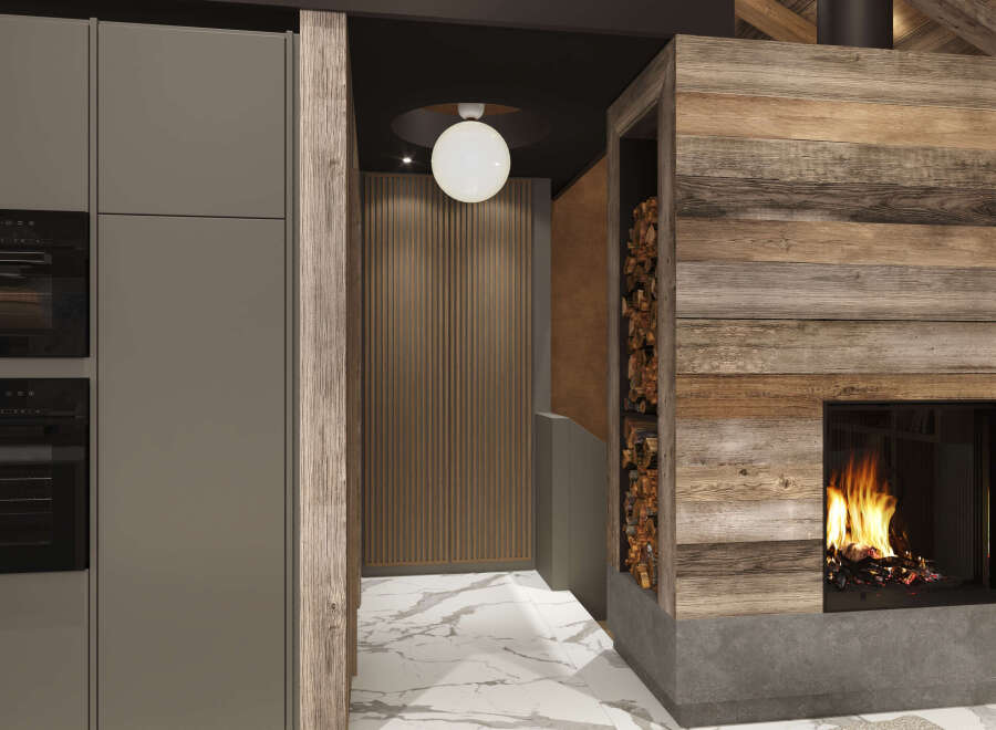 Experience the warmth of this stunning property, featuring a cozy fireplace and elegant marble flooring.
