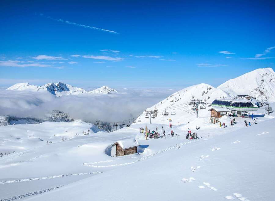 Experience the ultimate winter wonderland at this stunning ski resort.