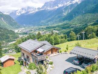 Mountain chalet with stunning valley views.