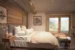 Experience the ultimate in alpine luxury in this stunning bedroom.