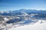 Experience the breathtaking beauty of the snow-covered mountains.