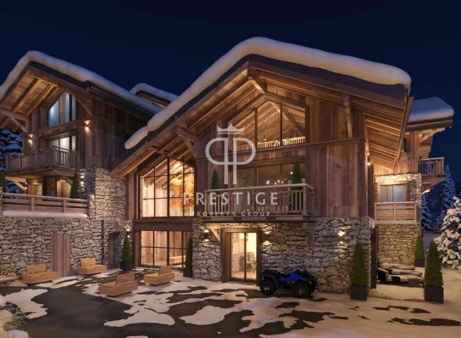 Experience luxury living in this stunning chalet, showcasing exquisite wooden architecture and a cozy ambiance.