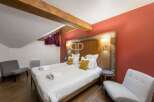Discover a cozy bedroom with a unique design.