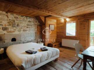 Discover rustic charm in this cozy bedroom.