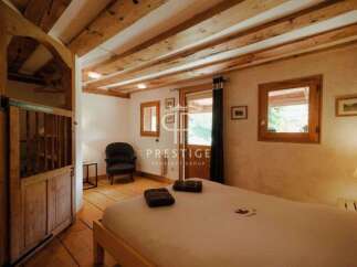Discover rustic charm in this cozy bedroom.