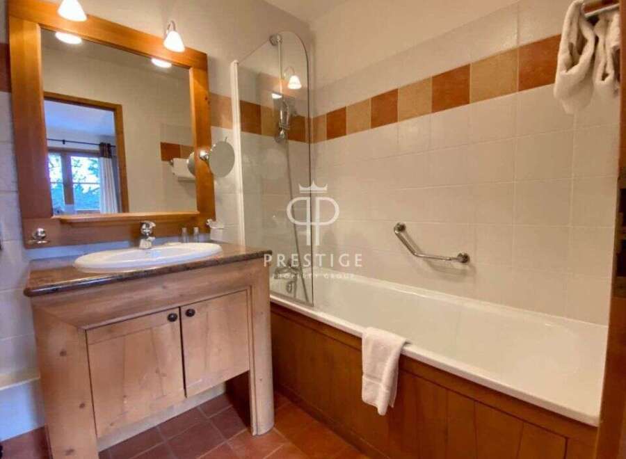 Discover a luxurious bathroom with a sleek design.