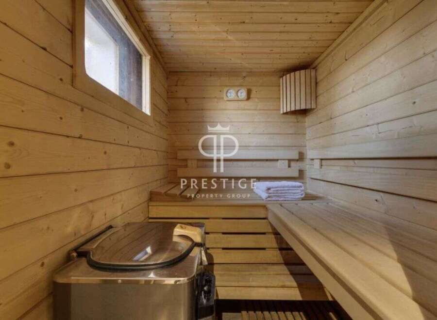 Experience ultimate relaxation in this luxurious sauna.