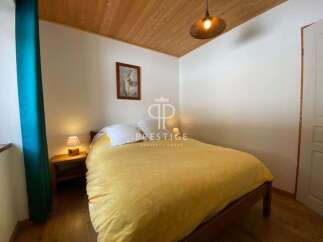 Cozy bedroom with a warm and inviting atmosphere.
