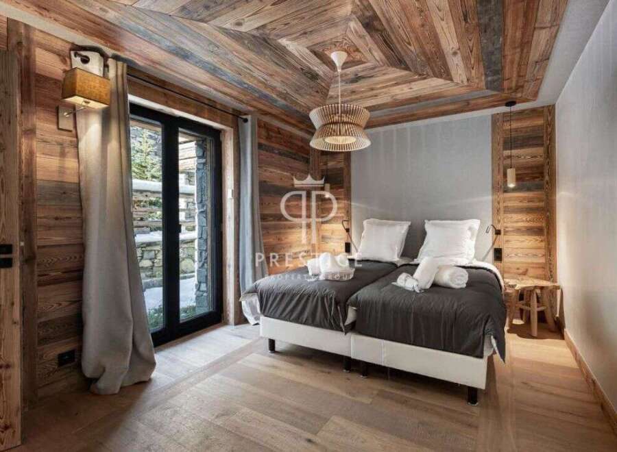 Experience rustic elegance in this stunning bedroom.