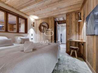 Experience rustic elegance in this stunning bedroom.