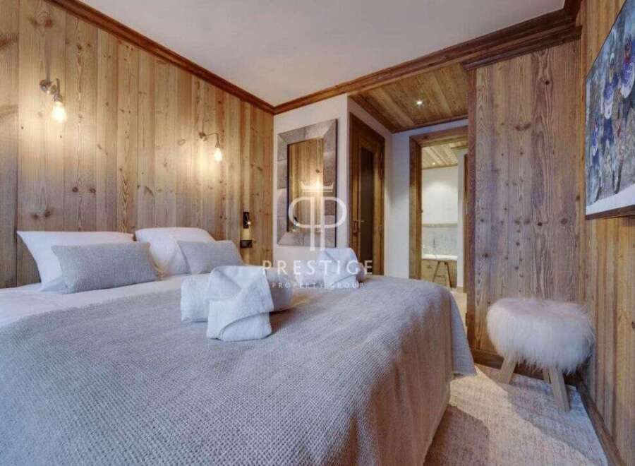Experience rustic elegance in this stunning bedroom.