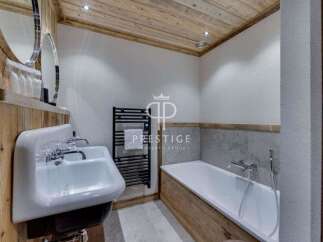 Discover a luxurious bathroom with a rustic charm.
