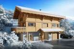 Experience the charm of this stunning wooden chalet nestled in a winter wonderland.