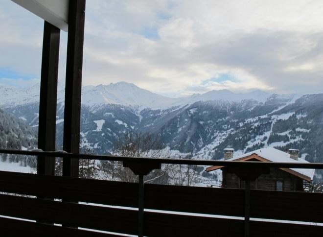 View from balcony of 4 bedroom apartment for sale in Verbier
