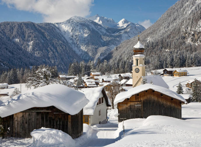 Alpine village setting