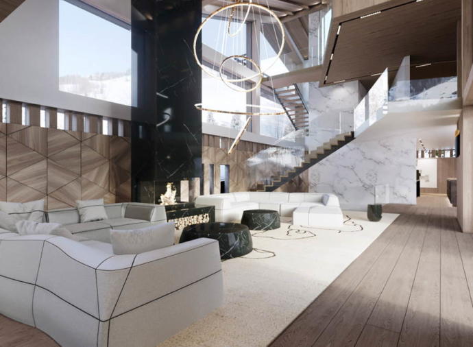 Alpine light floods spaces styled with beautiful natural materials