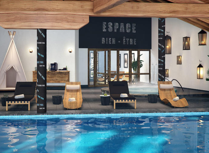 Fabulous facilities for less - gorgeous pool and wellbeing zone at this studio apartment in Megeve