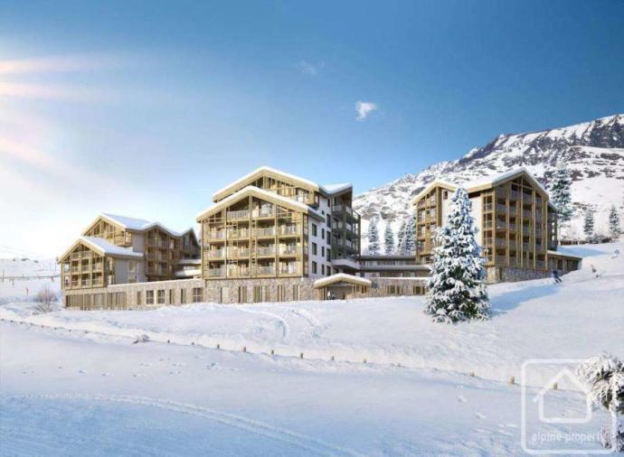 Ski property building in Alpe d'Huez, France.