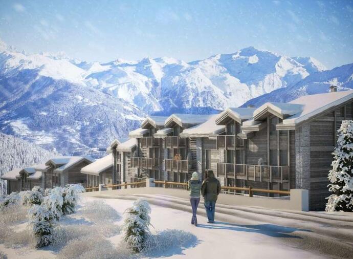 Exterior of a new development in     Courchevel, France.