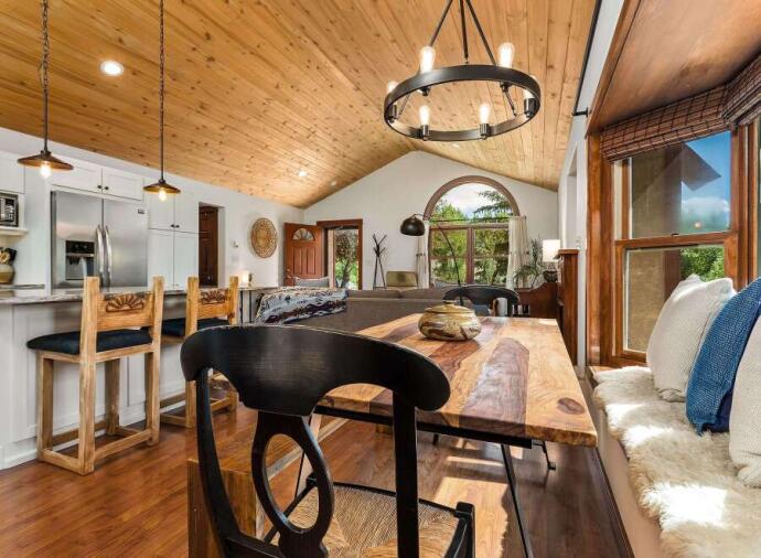 Dining area in ski home in Steamboat, Colorado, United States. 