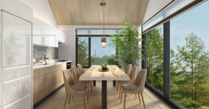 Floor to ceiling windows for maximum light and stunning mountain views