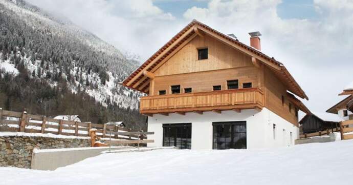 Exterior of a ski property in Cortina d'Ampezzo, Italy.