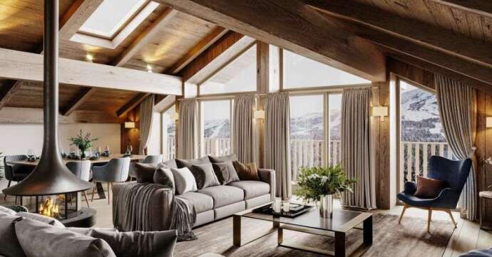 Superb views from your ski apartment in the Three Valleys