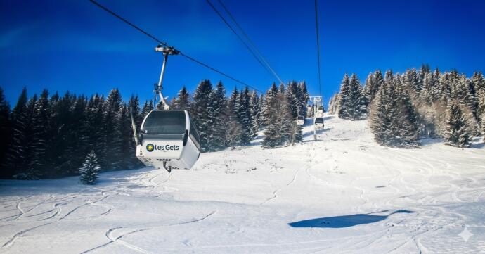 Mont Ch&eacute;ry ski area with lifts