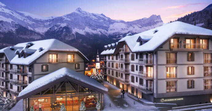 Exterior of a ski property in Saint Gervais, France.