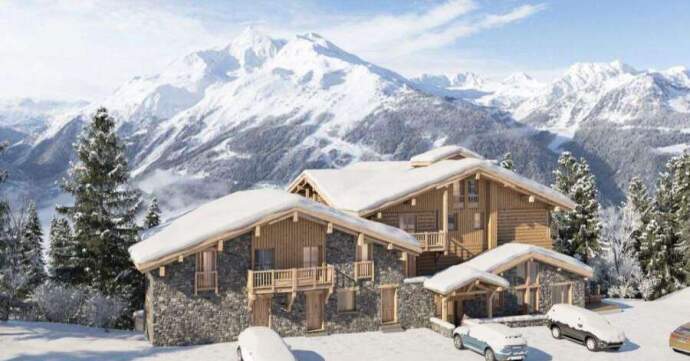 Exterior of a ski property in La Rosiere, France.